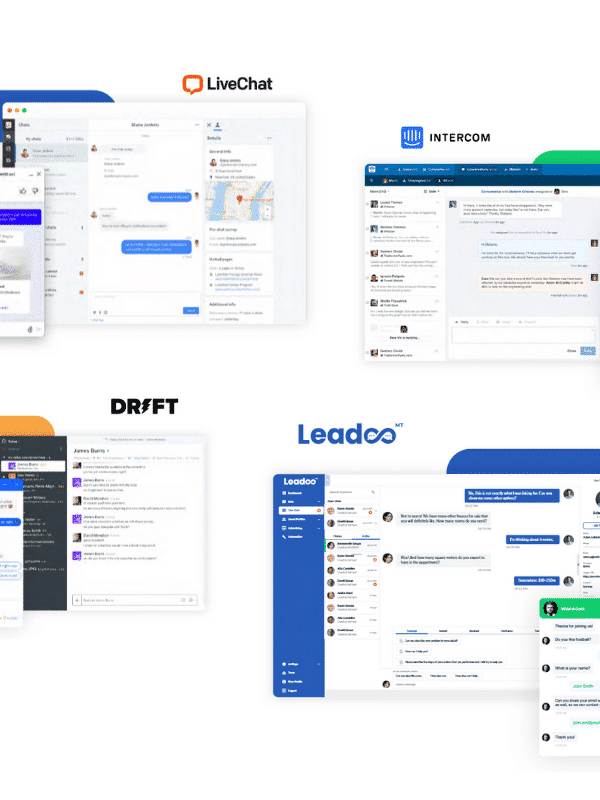 live chat providers livechat, intercom, drift, leadoo