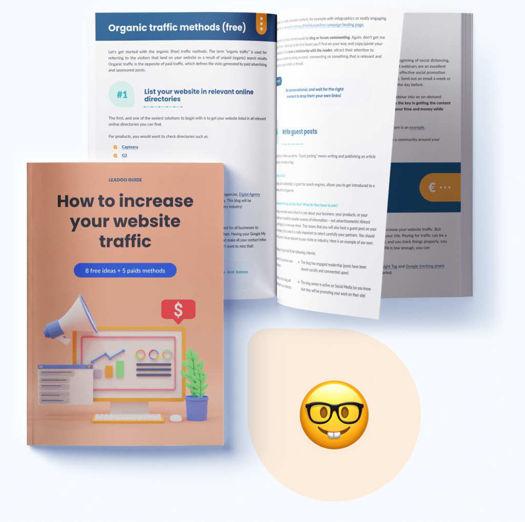 increase website traffic leadoo featured 01 How to increase your website traffic? (8 free ideas and 5 paid methods)