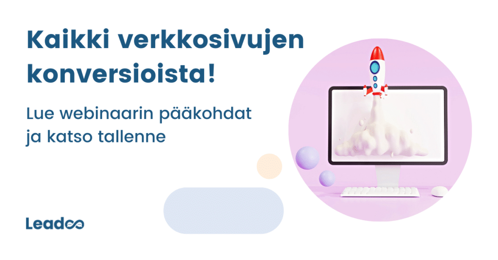 konversio webinaari tallenne 1 budjetti ”Kaikki verkkosivujen konversioista!” - Lue webinaarin pääkohdat ja katso tallenne